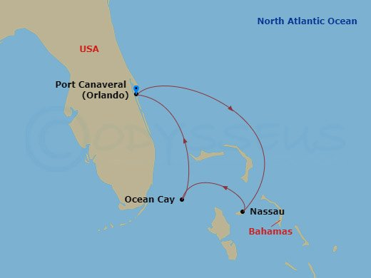 Bahamas Cruise Route Map